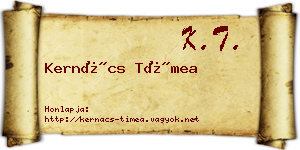 Kernács Tímea névjegykártya