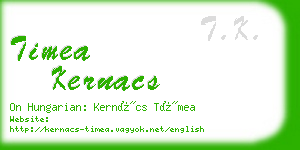 timea kernacs business card